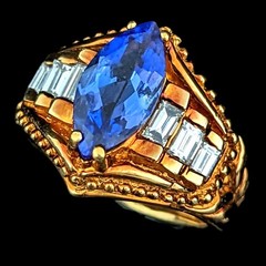 GIA Cert Vintage Tanzanite Baguette Cut Diamond 18k Yellow Gold Statement Ring