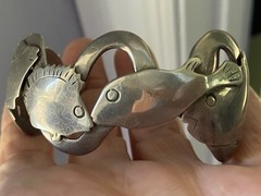 Vintage Hawaiian Fish Bracelet Silver Artist Crafted Jewelry