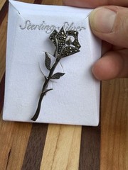 Vintage 925 Sterling Silver Stick Pin Flower Beautiful!