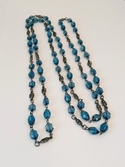 STUNNING VINTAGE 1920s ART DECO Czech CRYSTALS flapper necklace 49g~62″