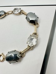 Antique Old VTG Gold Filled Tennis Bracelet White Topaz? Estate Sale Rare Read