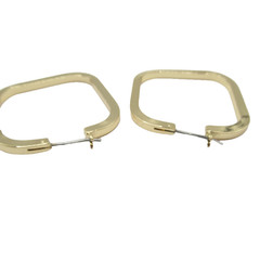 Gold Tone Hoop Square Shape Vintage Pierced Earrings