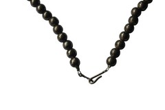 Vintage Silver Tone Black Onyx Squash Blossom Statement 24in Western Nickle