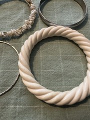 Vintage Mixed Lot 38 Bangle Bracelets Metal Plastic Leather
