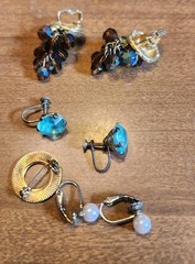 Vintage Jewelry Lot – Rhinestones – Sarah Cov Earrings NOS – Aurora Borealis