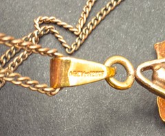 Vintage A&Z 12K GOLD FILLED Flower Pendant Necklace 18 INCH CHAIN 4.9g J57