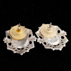 3 Pairs Vintage Sterling Silver & Gemstone Earrings for Pierced Ears Post Back