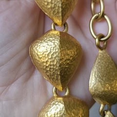Vintage Givenchy Necklace 1980s Gold Tone Textured Dome