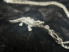 Jan Leslie Caimen Alligator Necklace Silver 925 Unique, Detailed, And Beautiful