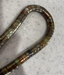 Vtg Mixed Metal Silver Gold Copper Tone Flex Bendable Snake Coil Necklace 21”
