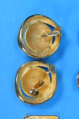 Gold Tone Clip on Earrings Lot of (4) Rhinestones