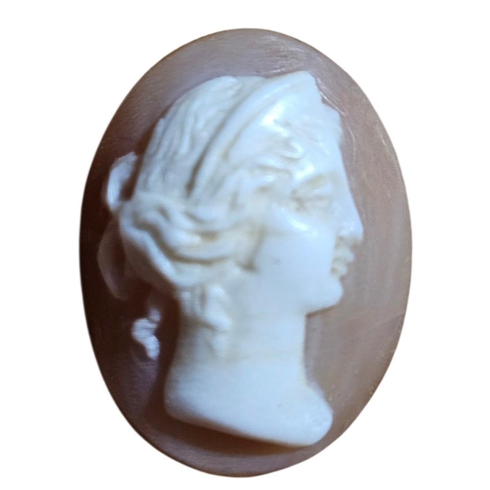 Unbranded Cameo Cabochon 18mm Peach White Vtg Shell Style Loose Stone For Ring