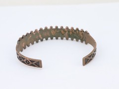 6.5″ Vintage WM Wheeler Turquoise Gemstone Copper Cuff Native Mexico Bracelet