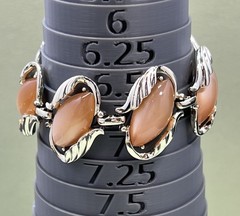 Vintage 60s Leaf Design Bracelet & Earrings Set 3 PC Thermoset Peach Gold Tone