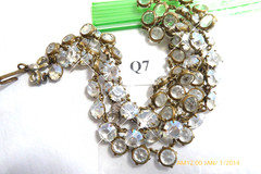 VINTAGE CLEAR OPEN-BACKED AB CRYSTAL DOUBLE ROW NECKLACE