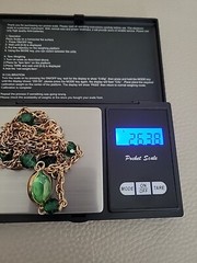 Vntg Bezel Set Green Lucite Necklace & Uncas Mfg Co Adjustable Green Stone Ring