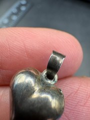 Vintage Sterling Silver 1940s Estate Puffy Heart 0.5” Pendant Charm 925