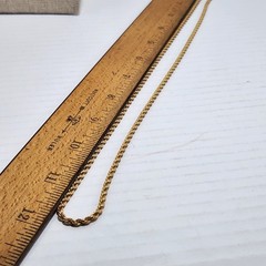 Vintage Sweet 14K Gold Overlay Rope Chain Necklace Bracelet Set 23” Signed