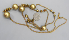 Vintage Beaded Necklace Chain Tassel Station 41″ Long Sautoir Granny Core 1970s