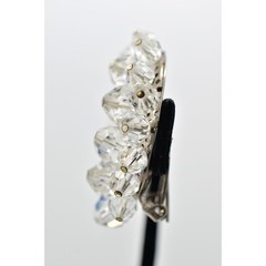 Laguna Vintage Clip On Crystal Earrings Clear Climber Bridal Signed 1950s A24