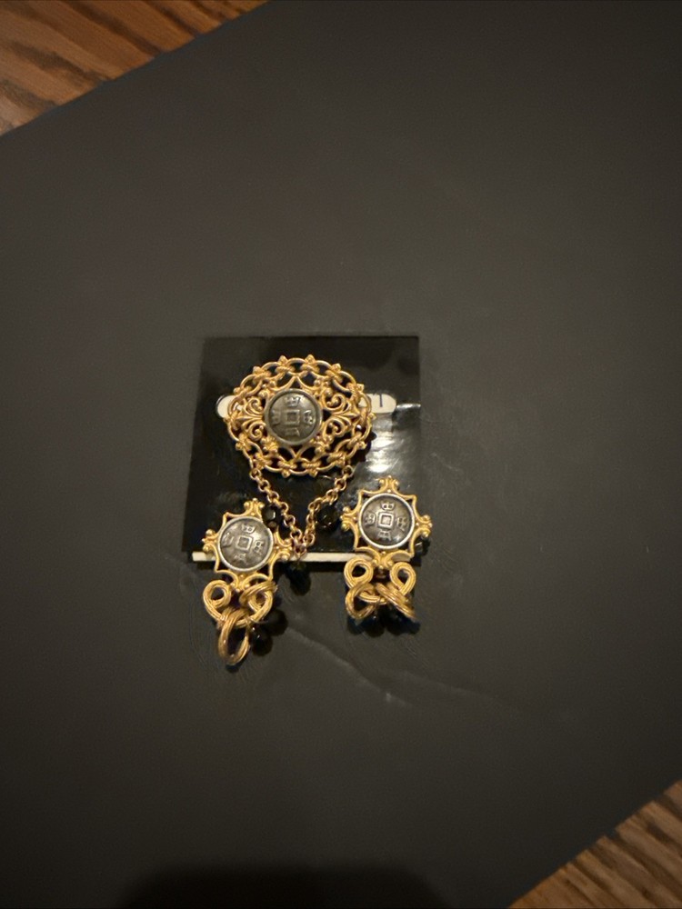 Vintage Estate Rj Graziano Pin And Clip Earrings Set