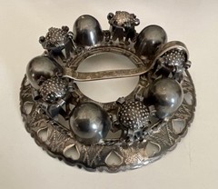 Antique Sterling Silver Latvian Sakta Brooch Pin signed J. Betins Riga, Latvia