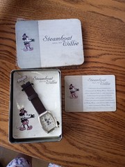 steamboat willie watch in good condition never worn box has a touch of rust