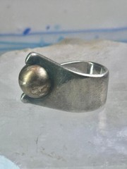 Moving Ball ring geometric kinetic solid band size 5.50 sterling silver women l