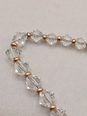 Antique Faceted Graduated Crystal Necklace W/Gold Filled Clasp&Spacer Beads
