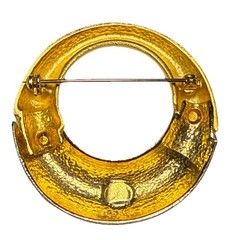 Vintage Gold Tone Ring Shaped Brooch Shiny And Brushed Finish J20-5