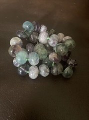 VTG RARE COLORFUL FLUORITE BEAD NECKLACE 21″ LONG 196g