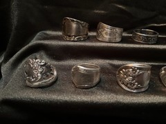 Spoon Ring/Bracelet Lot Of 12- Silver Plated &Stainless Steel- Antique &Vintage