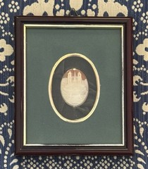 Vintage Carved Italian Shell Souvenir Cameo – The Spanish Steps, Rome – Framed