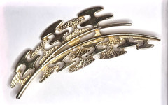 Vintage CORO Gold Plate Abstract Textured Brooch SIGNED 3 1/8″