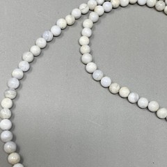 Dainty Stone Necklace White Opaque Gemstone Mini Bead 4.2mm Collar Chakra 19″