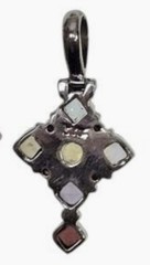 925 Sterling Silver Gemstone Amethyst Garnet Citrine Peridot Cross Pendant VTG