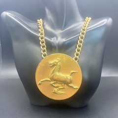 Vintage 1974 Alva Museum Replicas “Flying Horse of Kansu” Medallion Necklace
