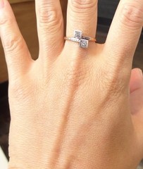 Art Deco Twin Lab Created Diamond Wedding Ring 925 Sterling Silver Size US7
