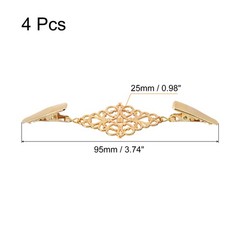 4pcs Sweater Clips Retro Cardigan Collar Clips Shirt Clips Dresses Clip Gold