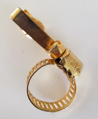 Vintage Ideal 6202 Hose Clamp Gold Tone Tie Bar 1.75″ Clasp Clip Plumber Novelty