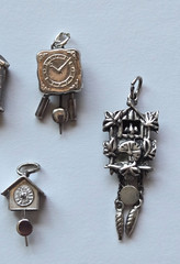 Lot of 5 VTG Bavarian / Swiss Cuckoo Clocks Charms ALL Move ~ Marked 800 835 925