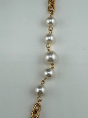 Vintage Napier Necklace Gold Tone Faux Pearl 28”