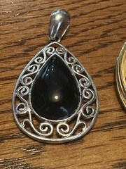 Lot of 6 Vintage To Modern Silver Tone Gold Tone Black & Rhinestones Pendants