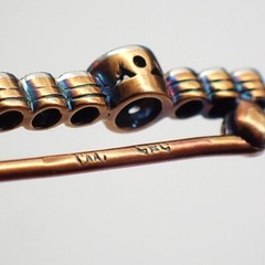Diamond Bar Pin 14K Gold Platinum Top