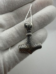 Vintage Thor Hammer Pendant Mjolnir Sterling Silver Viking Norse Amulet – 11.52g