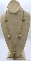 Tassel necklace 28 in CLASSY Deco Link Fringe Gold tone Tassel Vintage