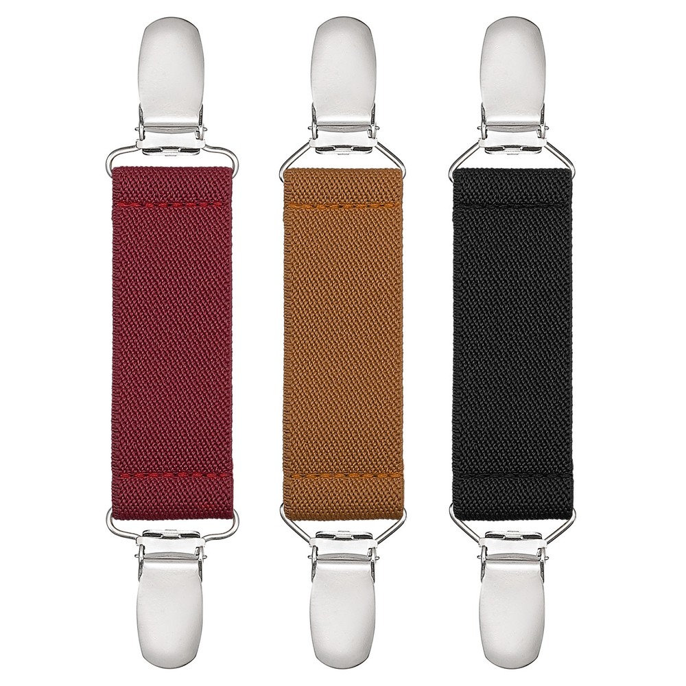 3pcs Dress Cinch Clips Sweater Shawl Collar Scarf Clip(Brown Black Wine Red)