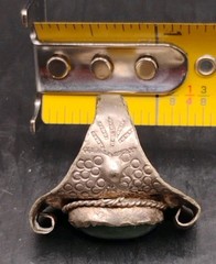 Alpaca Artisan Metalwork Sz. 9 Adjustable Green Gemstone Silvertone Ring Unique