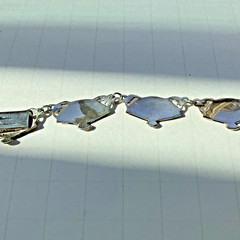 Vintage SIAM Sterling Silver Black Enamel Niello Dancer on Hand Fans Necklace