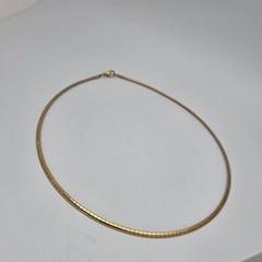 Vtg Omega Chain Thin 2mm Gold Tone Necklace 17″ Classic